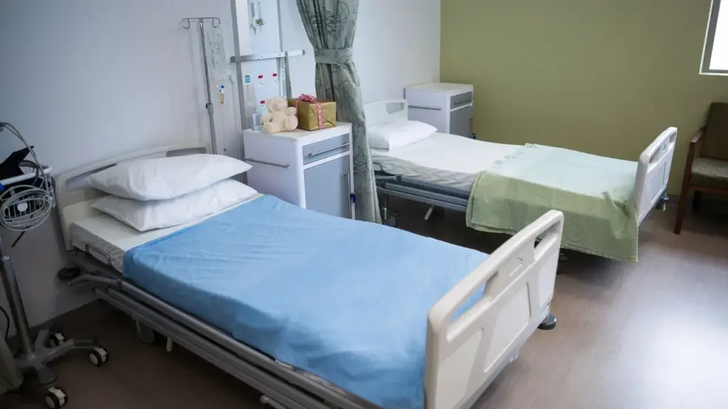 hospital bed sheets on beds at hospital