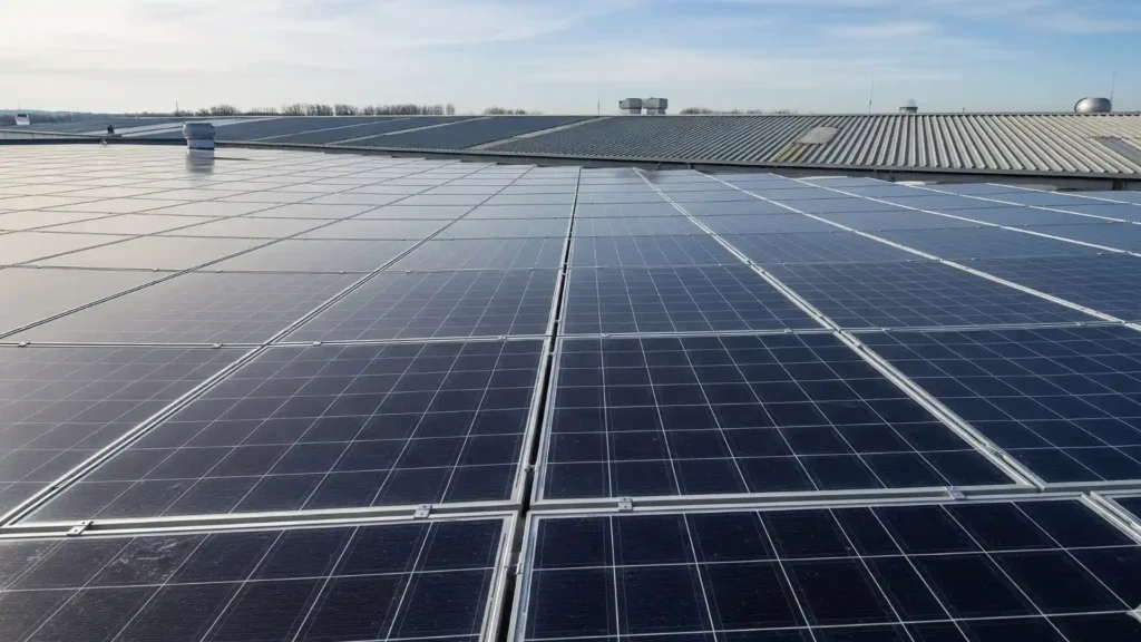Sustainable hotel linens: solar panels powering the International Linens textile mill