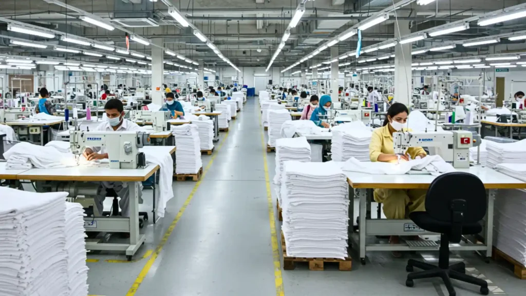 Textile jobs in Faisalabad: the stitching unit at International Linens